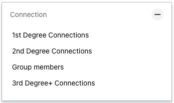 Connection degree filter, LinkedIn sales navigator filter