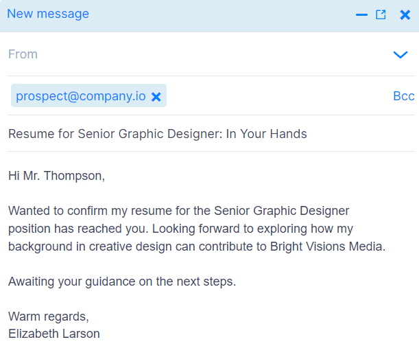 Message template for no response after a job application
