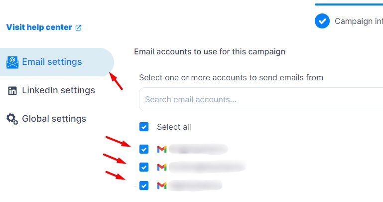 Image of how to automate part of lead acquisition process, step 4, choose emails for outreach