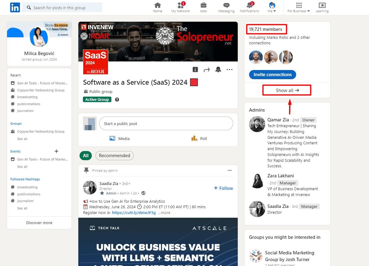 find leads in linkedin groups