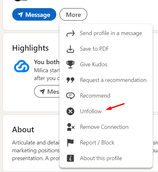 How to hide connections on LinkedIn, step 3