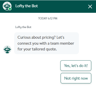 Trying to get pricing details for Salesloft via chat