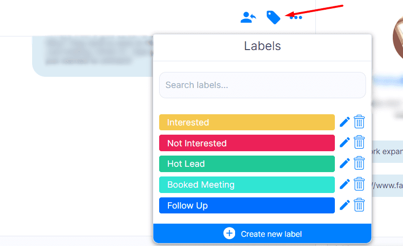 Chat labels in Skylead